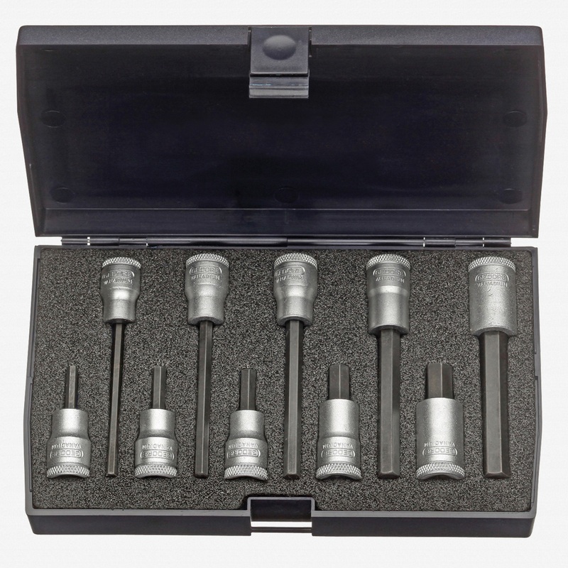 Gedore IN 30 LKM Screwdriver bit socket set 3/8" 10 pcs in-hex 4-10 mm