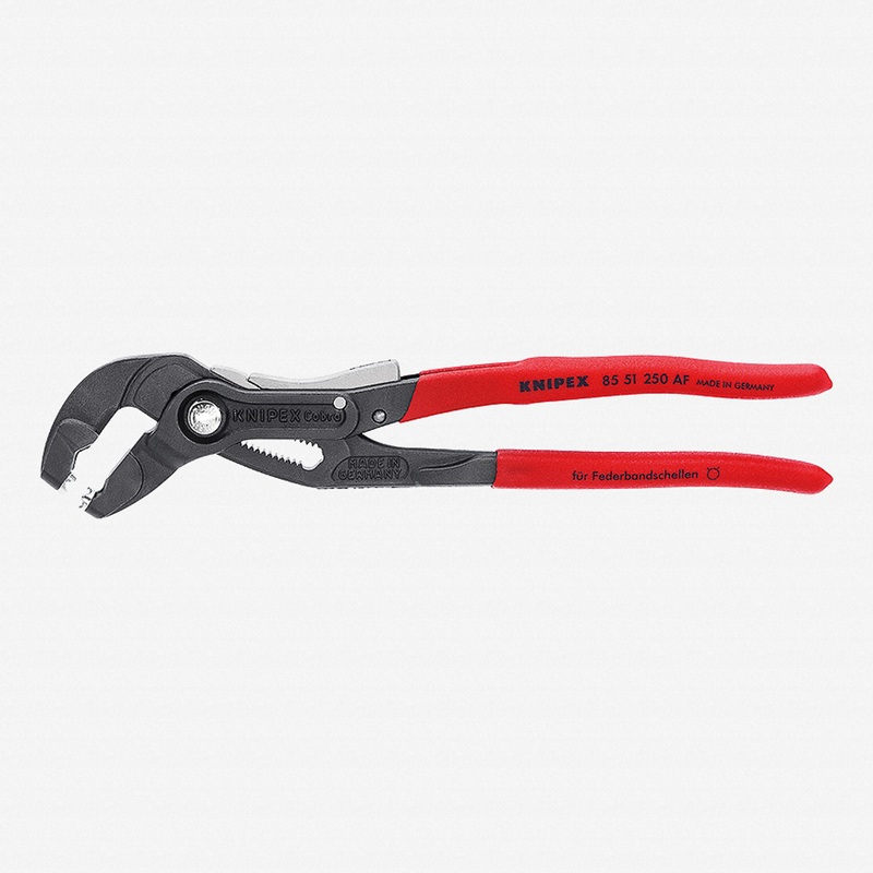 Knipex 10" Spring Hose Clamp Pliers with Locking Device - Plastic Grip