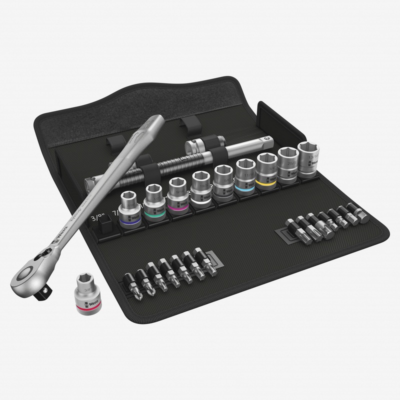 Wera 004081 Zyklop Metal Ratchet 1/2" Drive with Switch Lever SAE Set