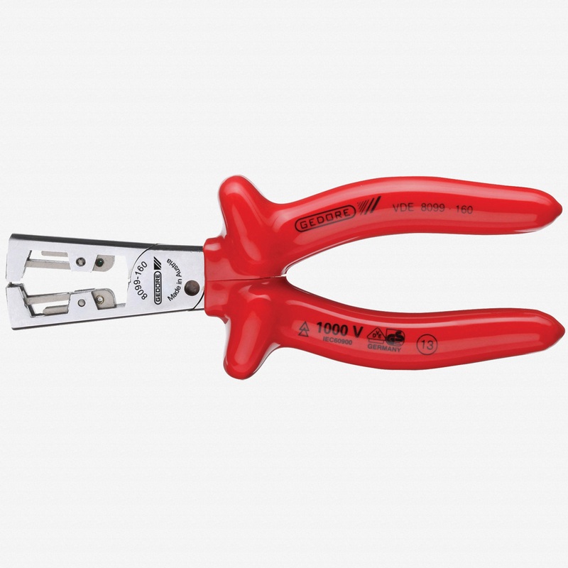 Gedore VDE 8099-160 VDE Stripping pliers STRIP-FIX with VDE dipped insulation 160 mm