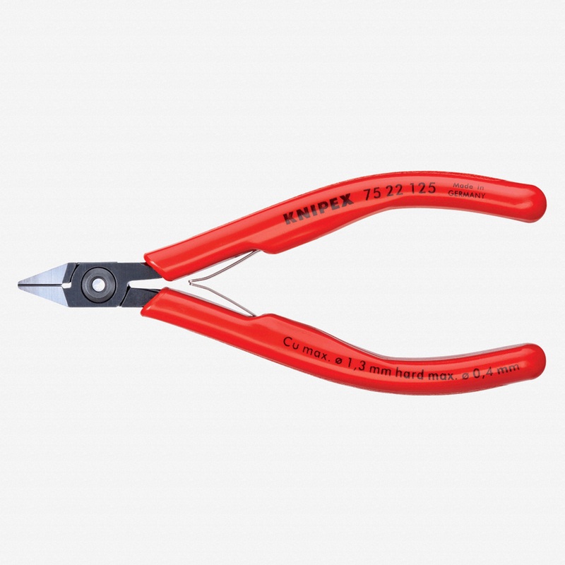 Knipex 5" Electronics Diagonal Cutters w/ Small Bevel - Plastic Grip