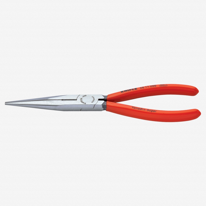 Knipex 8" Snipe Nose Side Cutting Pliers (Stork Beak Pliers) - Plastic Grip