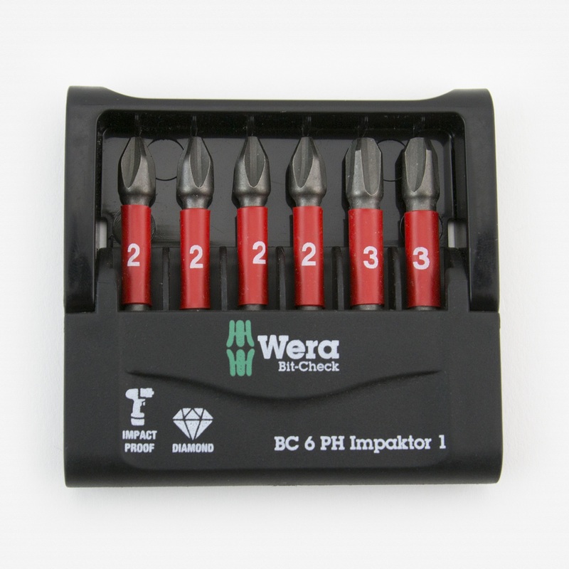 Wera 057691 Mini-Check Impaktor 1 Phillips Power Bit Set