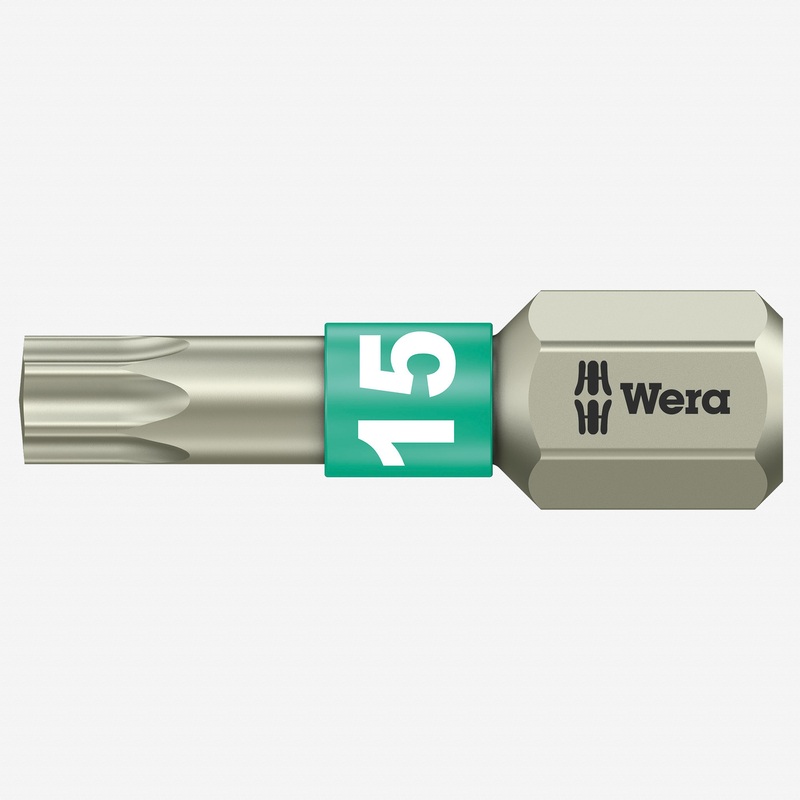 Wera 071033 T15 x 25mm Stainless Steel Torx Torsion Insert Bit