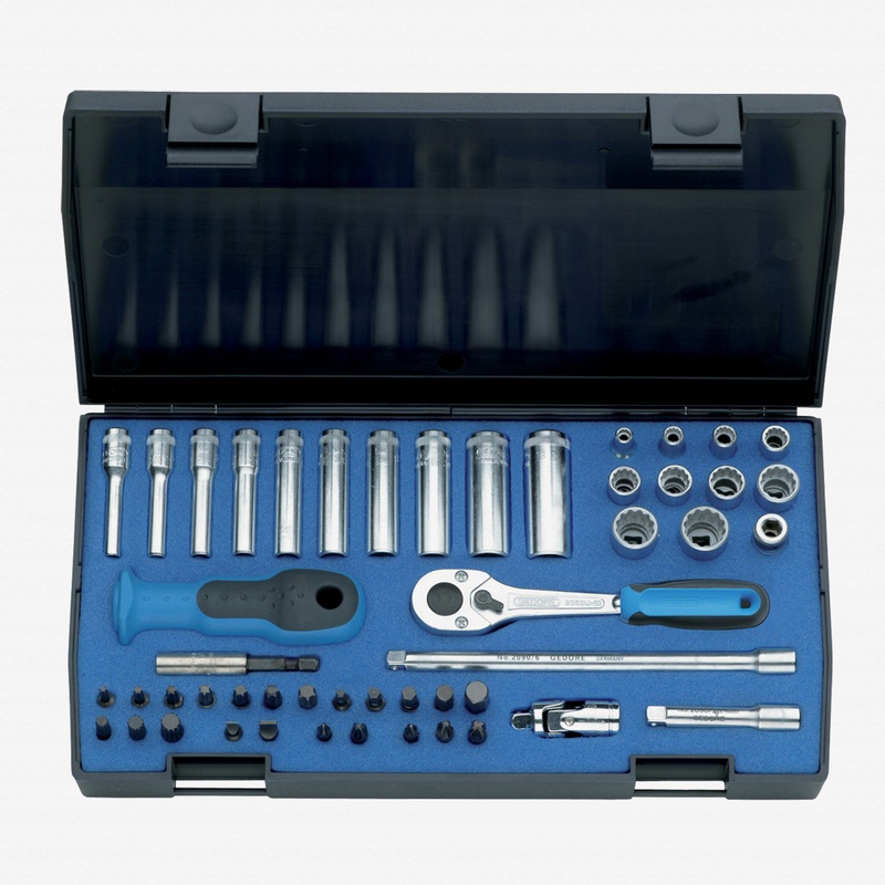 Gedore 20 LMU-10 Socket Set, 1/4" Drive, Metric, 49 Pieces