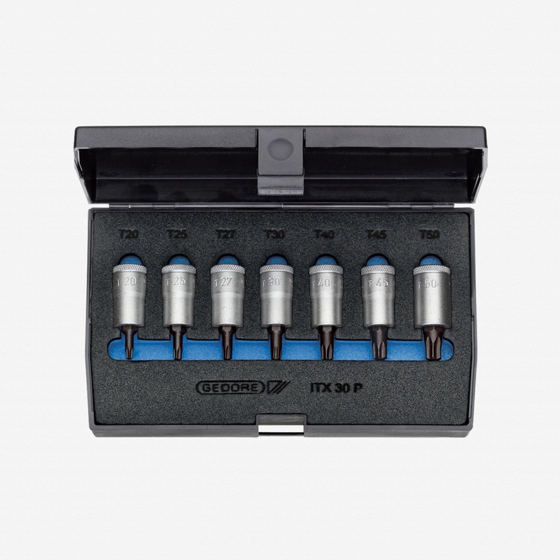 Gedore ITX 30 PM Screwdriver bit socket set 3/8" 7 pcs TORX T20-50