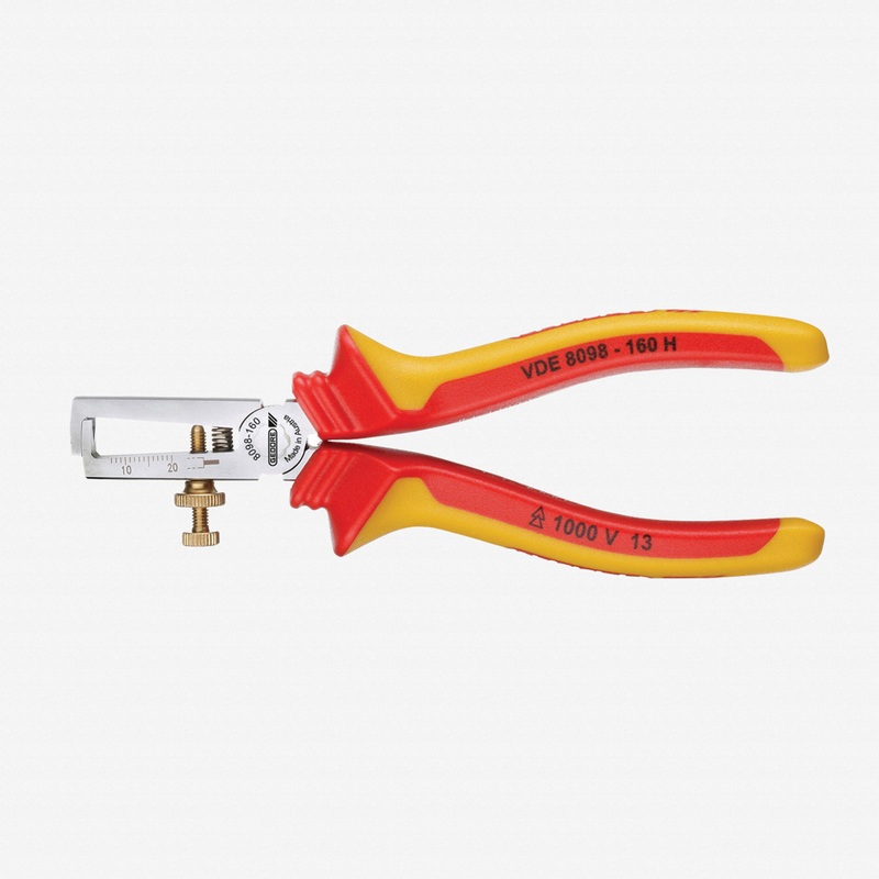 Gedore VDE 8098-160 H VDE Stripping pliers with VDE insulating sleeves 160 mm