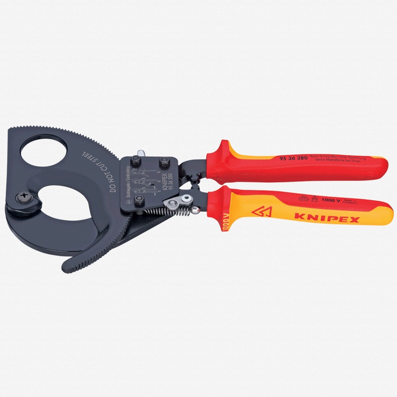 Knipex Cable Cutters (ratchet action) suitable for aluminum cable up to 4 x 150 mm2 - Insulated