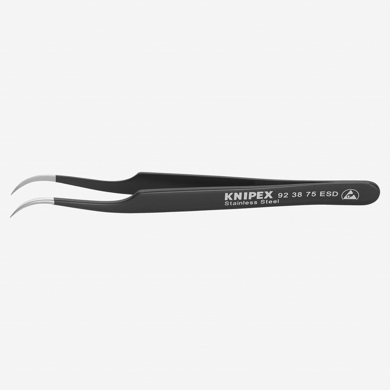 Knipex Precision ESD Tweezers Needle Point Sickle-shaped