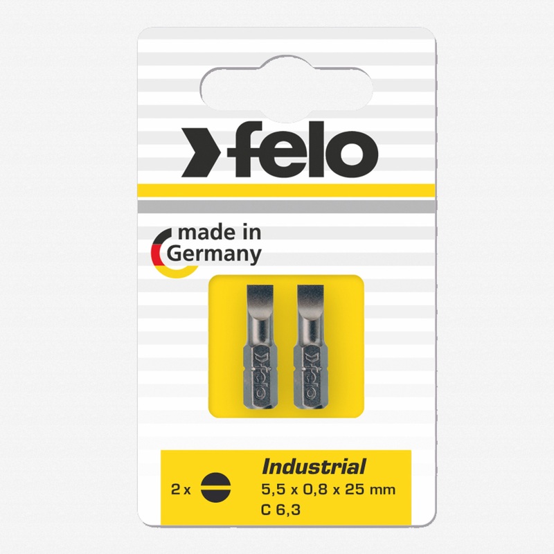 Felo Slotted 4.0 x 0.8 x 25 mm Bits  - 2 Pieces