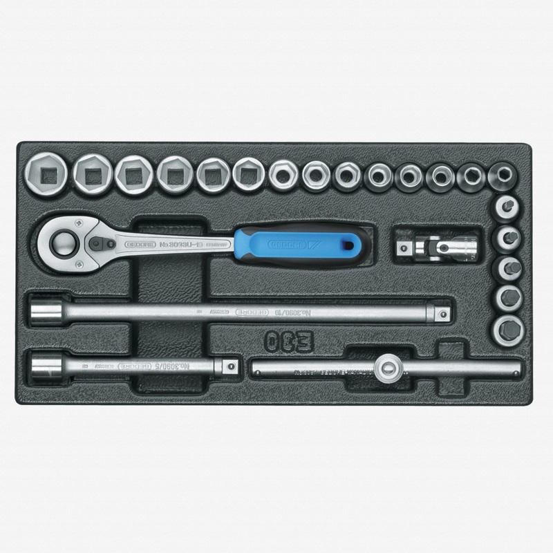 Gedore 1500 ES-30 Socket set 3/8" in 1/3 ES tool module