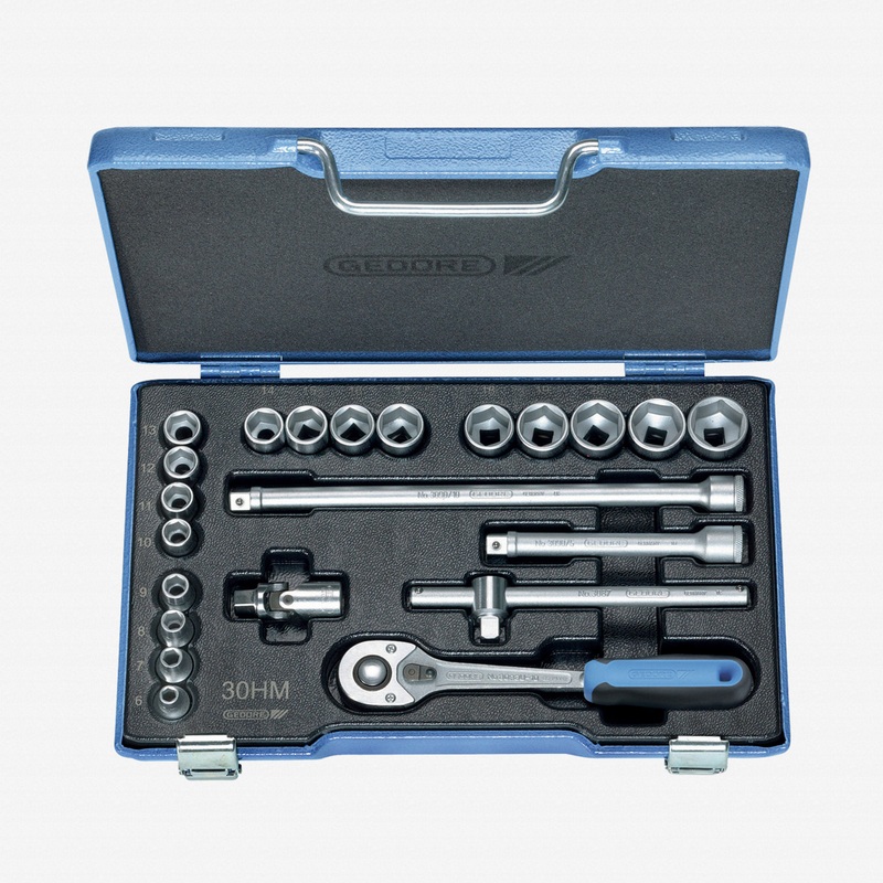 Gedore 30 HMU-10 Socket set 3/8" 22 pcs hex 6-22 mm