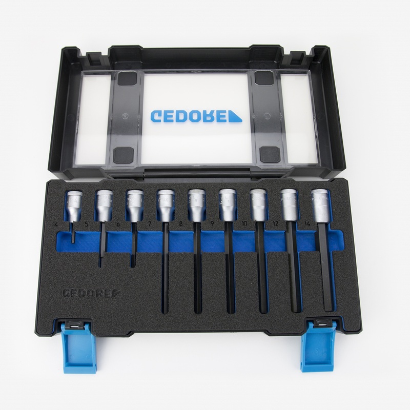 Gedore IN 19-009 Screwdriver Bit Socket 1/2" Drive - 9 Piece Metric Set