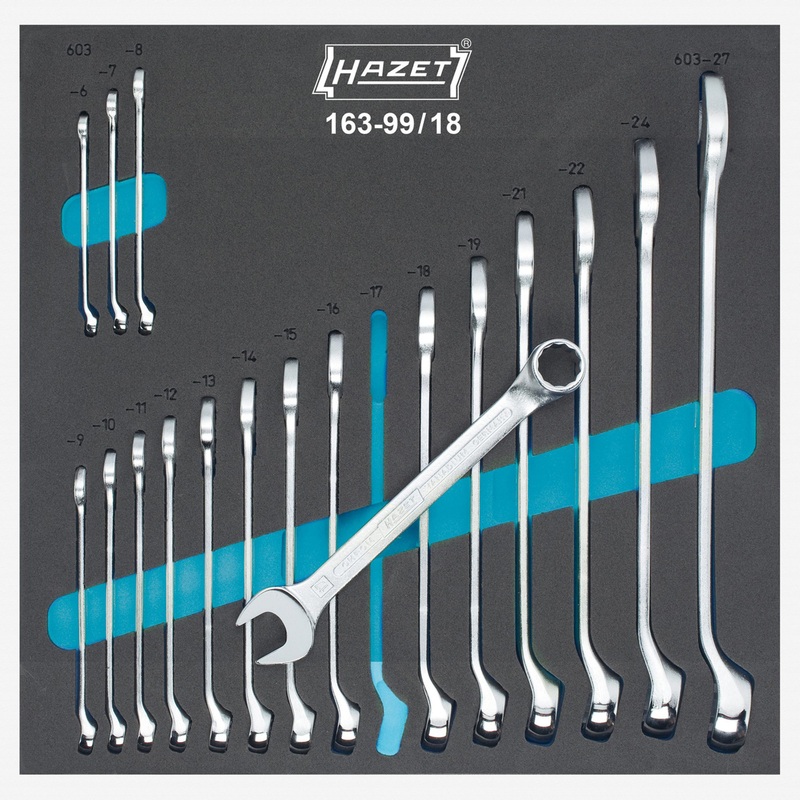 Hazet 163-99/18 Combination Wrench Set 12-Point, 18 Pieces