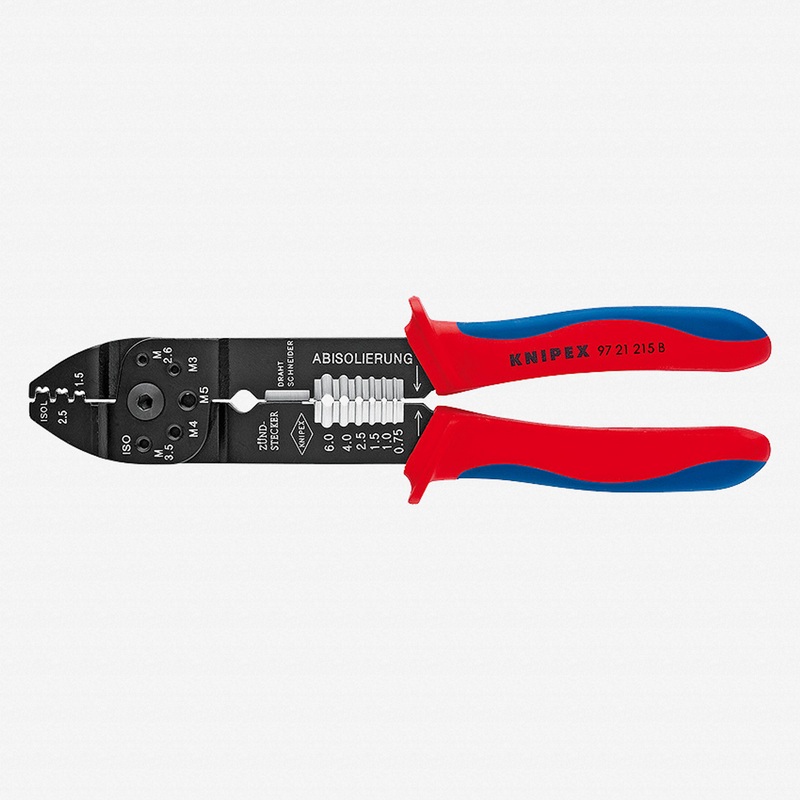 Knipex Crimping Pliers - non-insulated open plug-type connectors - Plastic Grip