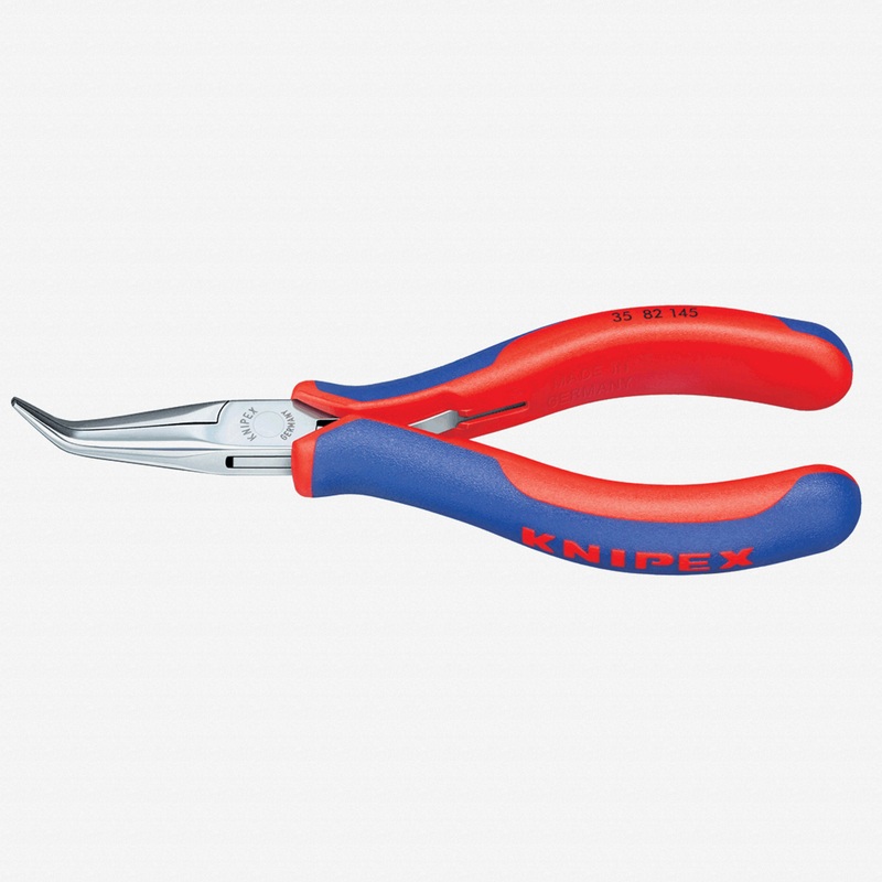 Knipex Precision Electronics 45 Degree Bent Pliers (long, half-round jaws) - MultiGrip