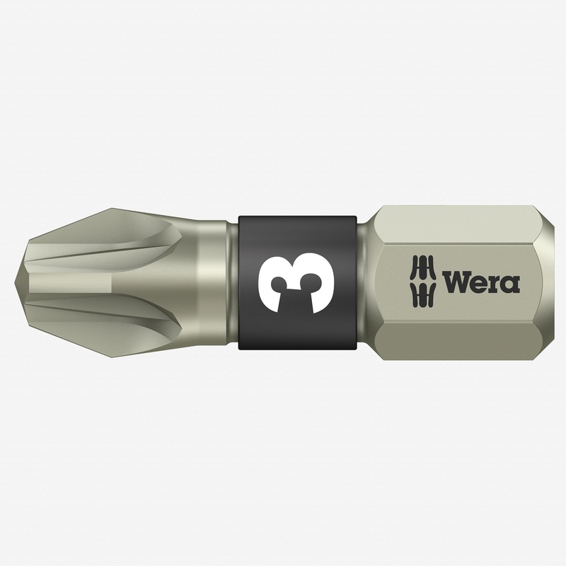 Wera 071022 #3 x 25mm Stainless Steel Pozidriv Torsion Insert Bit