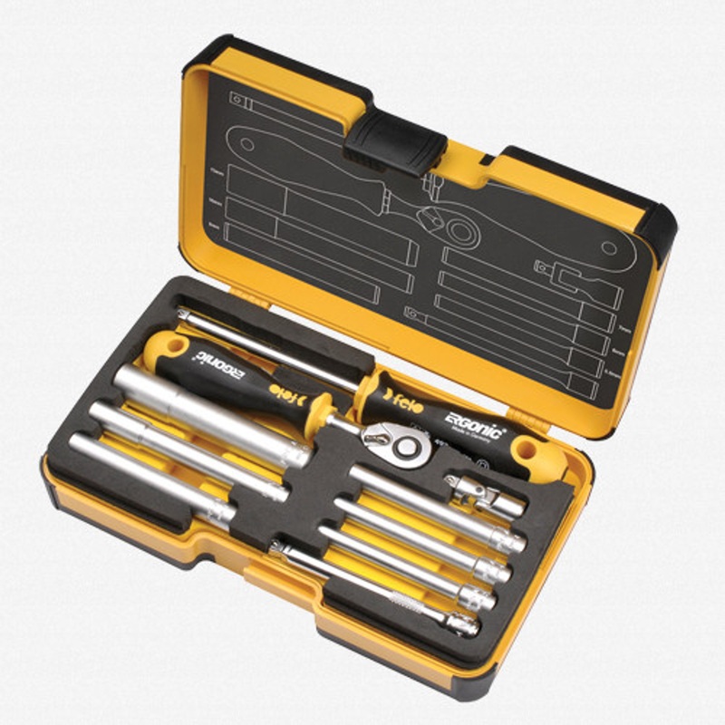 Felo Felo R-GO 10 M-Tec Metric Nut Drivers with Ergonic Ratchet Set, 10 Pieces