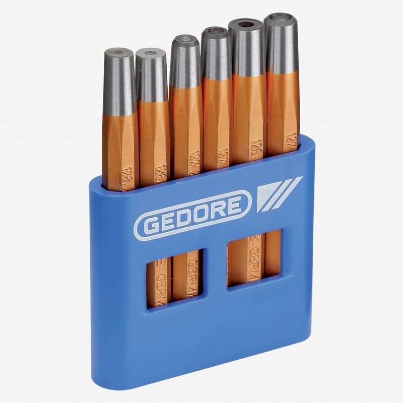 Gedore 125 B Set of rivetting setters and snap dies 6 pieces