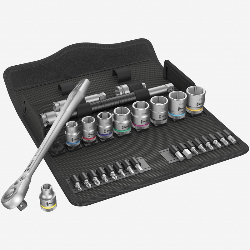 Wera 004051 Zyklop Metal Ratchet 3/8" Drive with Switch Lever SAE Set