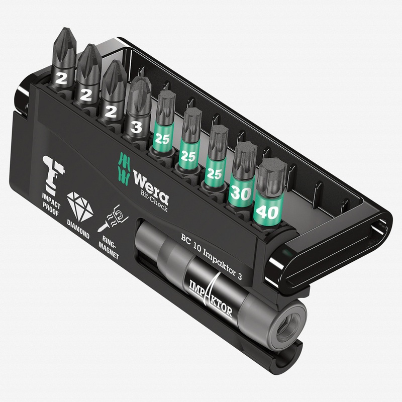 Wera 057683 Bit-Check 10 Impaktor 3 Insert Bit Set