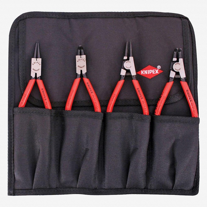 Knipex 4 Piece Circlip Pliers Set in Pouch - Straight and 90 Degree