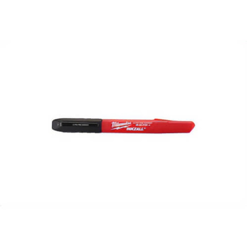 Milwaukee 48-22-3209 Inkzall Permanent Marker, Fine Tip, Plastic, Black, 12 pc