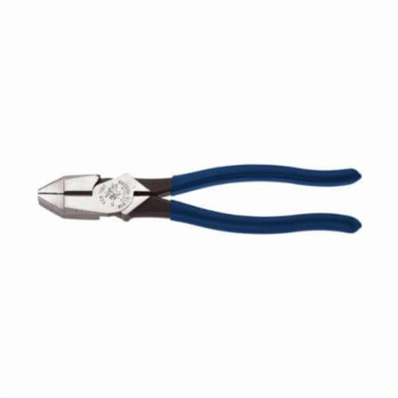 Klein D213-9 Square Nose Lineman's Plier, 1-19/32 in L x 1-1/4 in W x 5/8 in Thick Tool Steel Jaw, Crosshatch Knurled Jaw Surface