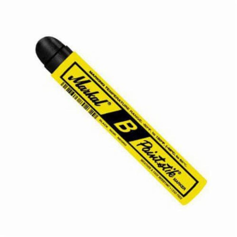 Markal 080223 B Paintstik Solid Paint Crayon, 11/16 in Round Tip, Black