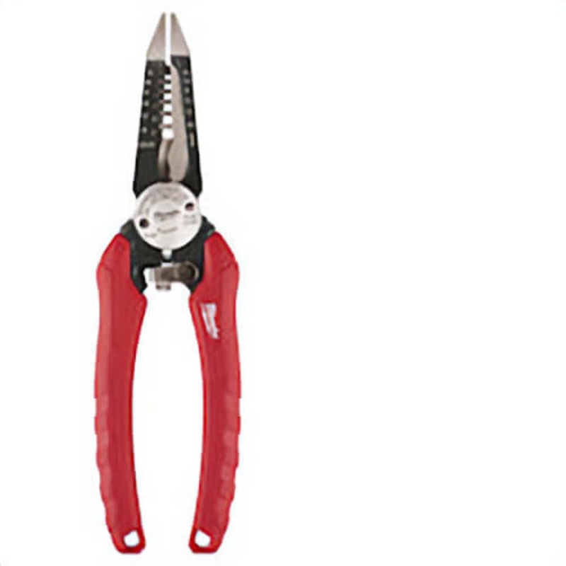 Milwaukee 48-22-3079 6-in-1 1-Handed Spring Loaded Combination Plier with Side Cutter and Wire Stripper, Forged Alloy Steel Jaw