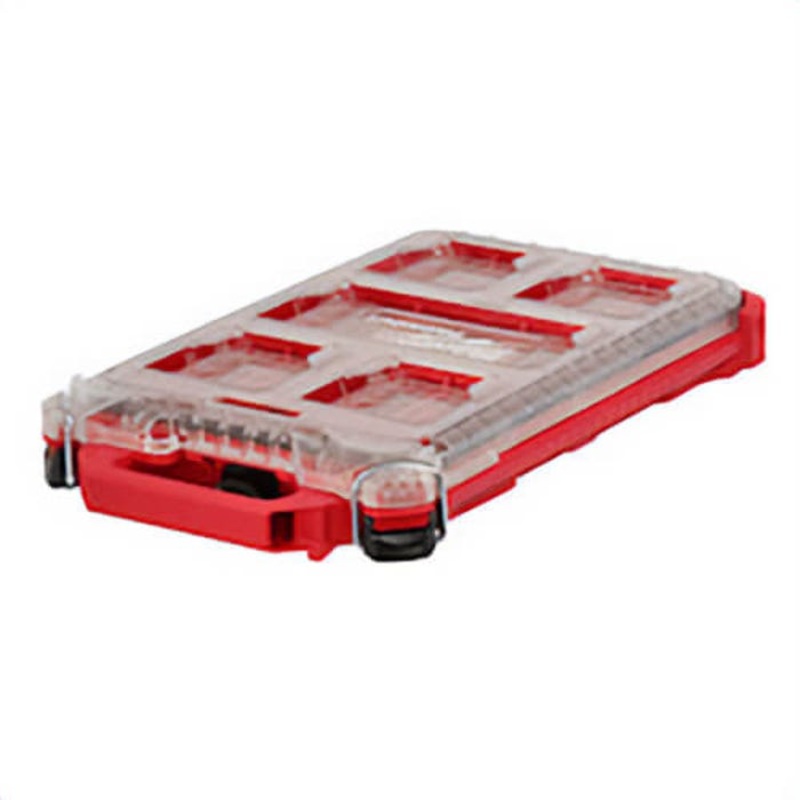 Milwaukee Packout 48-22-8436 Compact Low Profile Tool Organizer, 2.52 in H x 9.76 in W x 16.38 in D, Polymer, Red