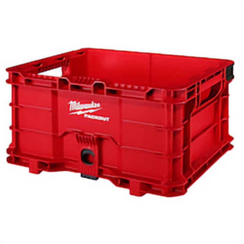 Milwaukee Packout 48-22-8440 Hang/Stack Crate, 9.9 in H x 18.6 in W x 15.4 in D, Plastic, Red
