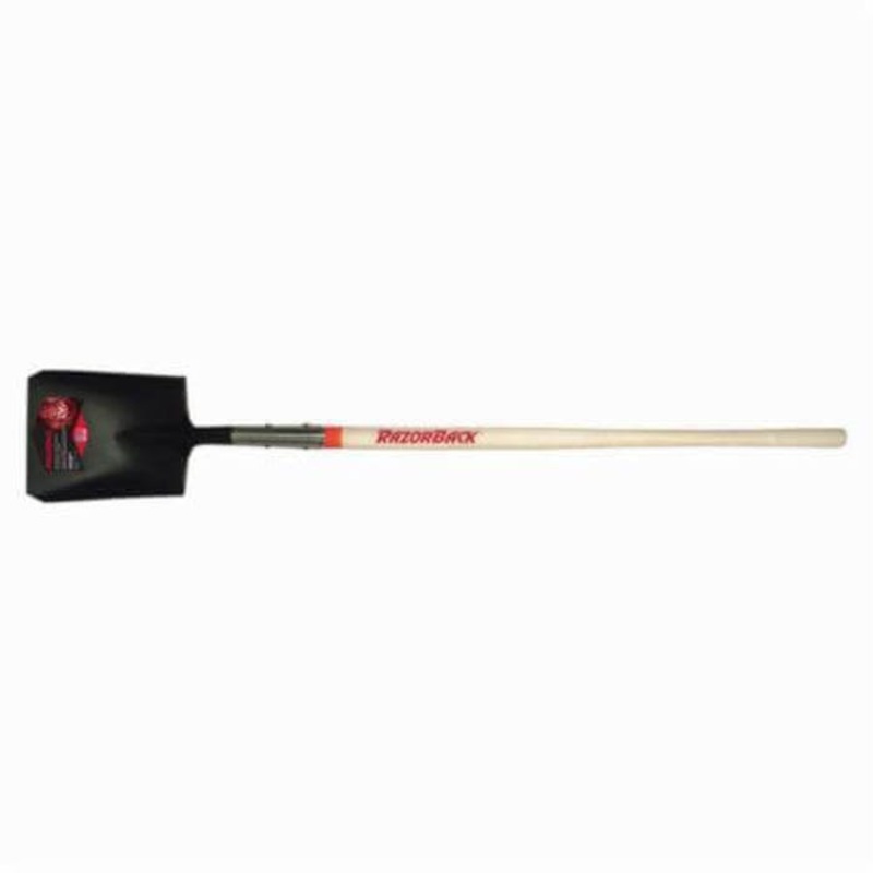 Razor-Back 44101 Square Point Shovel with Tab Socket, Steel Blade, 48 in Handle Length, Hardwood Handle