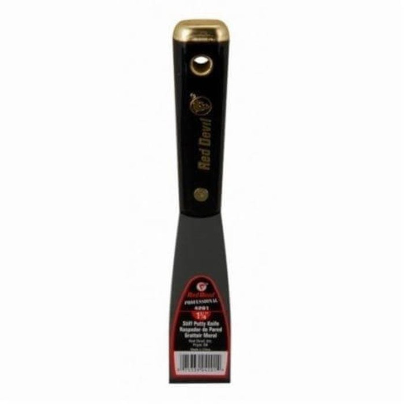 Red Devil 4201 4200 Professional Putty Knife, 1-1/4 in W, High Carbon Steel Blade, Stiff Blade Flexibility