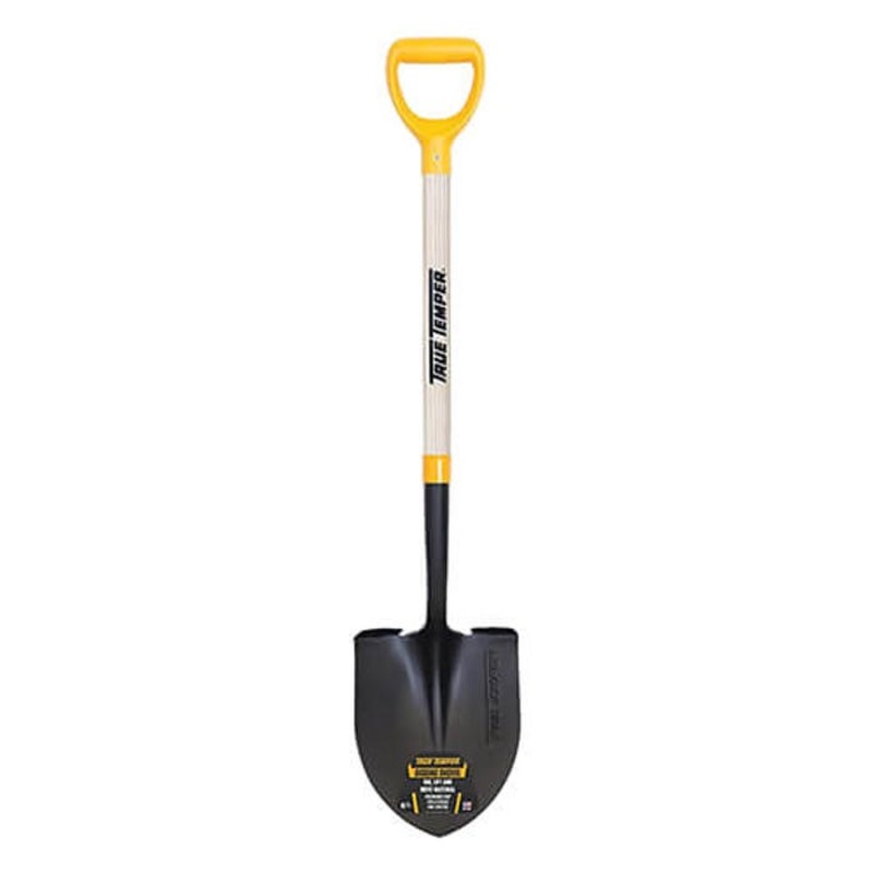 True Temper 2585900 Round Point Shovel, 28 in Wood D-Handle