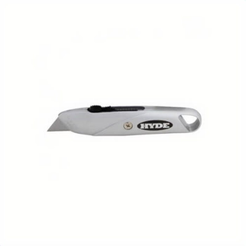 Hyde 42075 Heavy Duty Economy Utility Knife, Double Sided Blade, Top Slide Screw Push Button, 1 Blades Included, Carbon Steel Blade