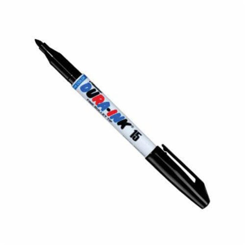 Markal 96023 Dura-Ink 15 Wear Resistant Permanent Ink Marker, 1/16 in Fine Bullet Tip, Fiber Tip/Plastic Barrel, Black