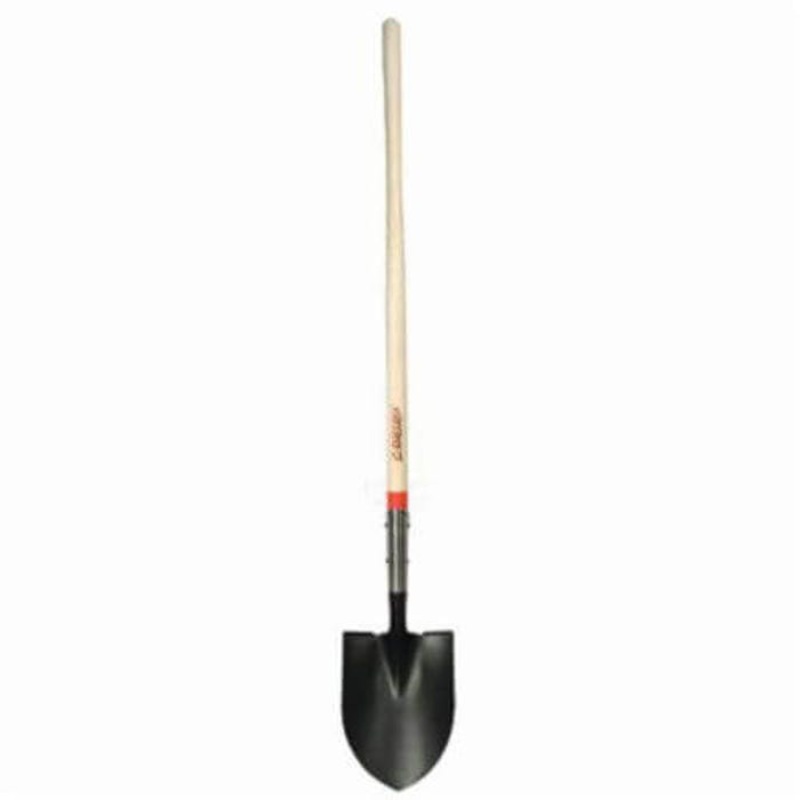 Razor-Back 45520 Round Point Spade Shovel, 48 in L Handle, 12 in L x 9-1/2 in W Blade, Steel Blade, White Ash Handle