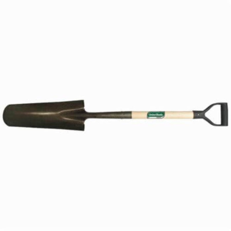 UnionTools 47108 Drain Spade Shovel, 16 in L, Tempered Steel Blade, 27 in Handle Length, Hardwood Handle