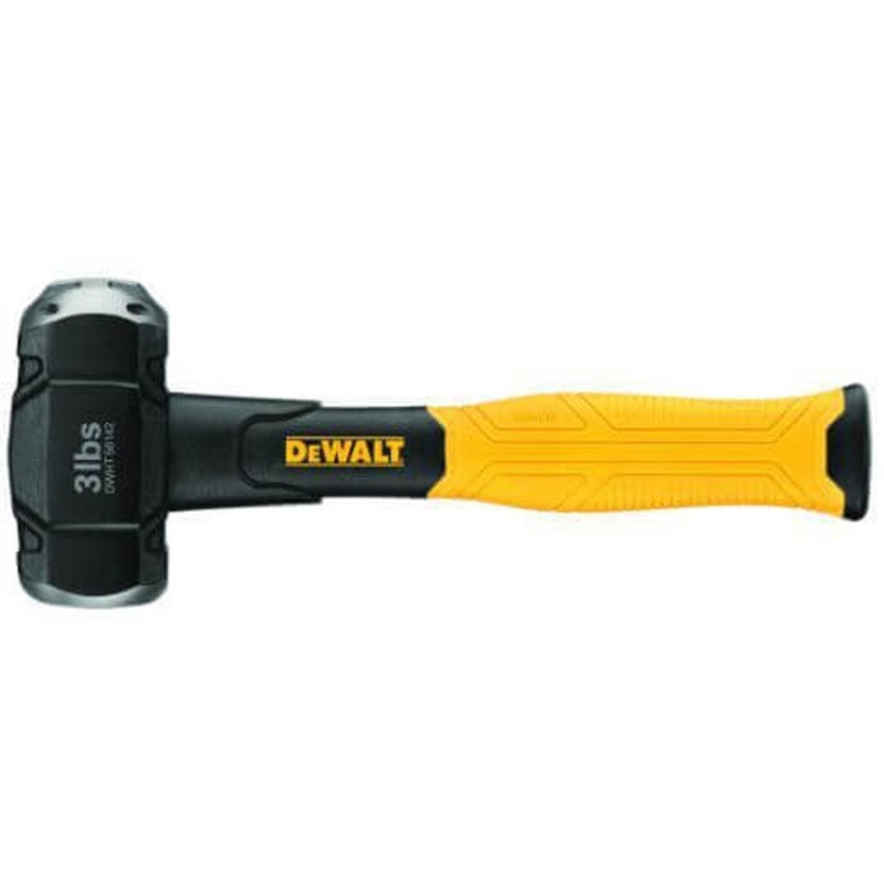 DeWALT DWHT56142 Curved Drilling Hammer, 10-1/2 in OAL, Strike Face, 3 lb Carbon Steel Head, Fiberglass Handle