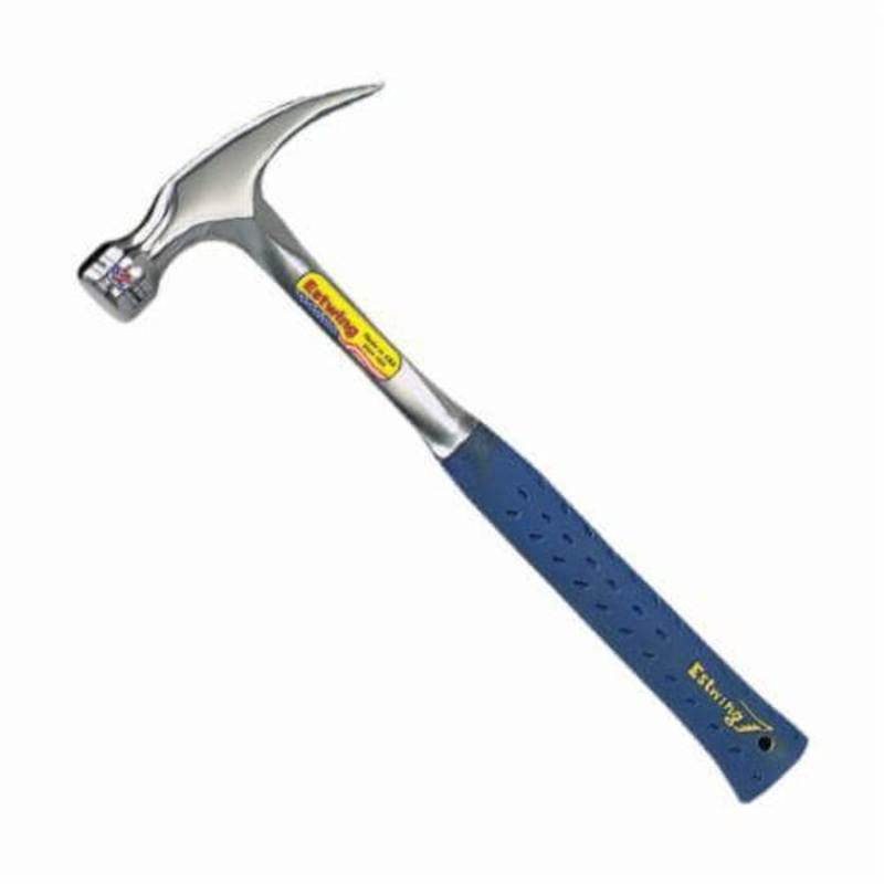 Estwing E320S Nailing Claw Hammer, 13-5/8 in OAL, Smooth Surface, 20 oz Steel Head, Straight Claw, Steel Handle