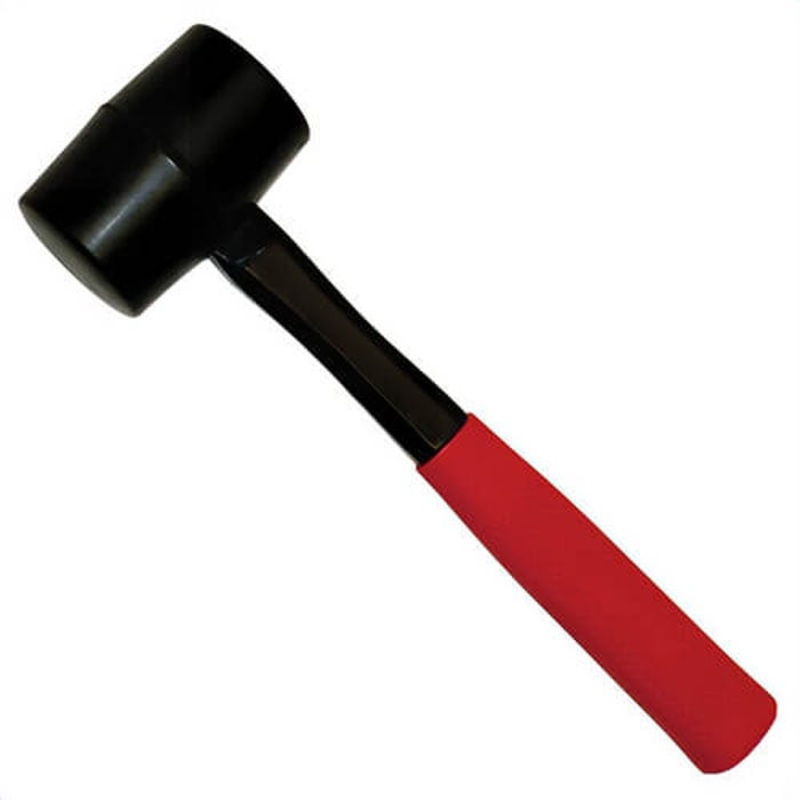GreatNeck HRM16 Mallet, Non-Marring Face, 2 in Face dia, 16 oz Head, Rubber Head, Rubber Grip Fiberglass Handle