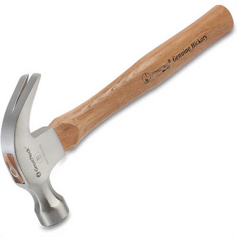 Greatneck W16C Hickory Curved Claw Hammer, with Hickory Handle, 16 oz