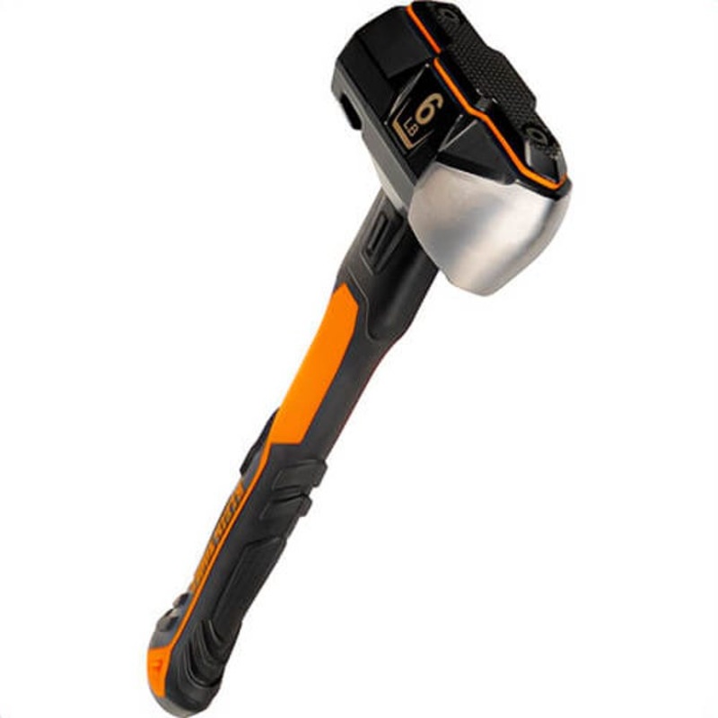 Klein H80606 Fiberglass Handle Wedge Sledgehammer, Wedge, Smooth, and Milled, Black/Orange, 6 lb