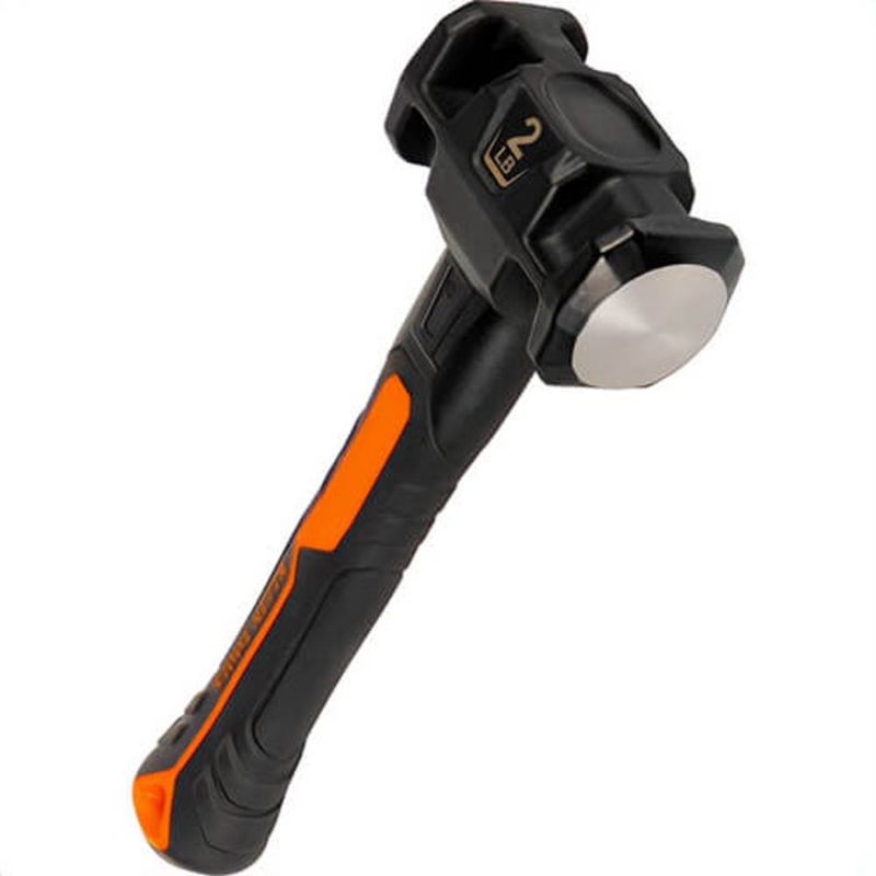 Klein H80692 Fiberglass Handle Drilling Hammer, Smooth Face, Black/Orange, 2 lb