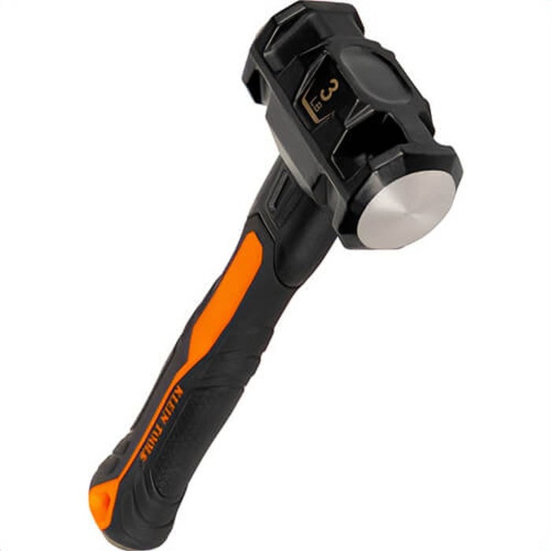 Klein H80693 Dual-Faced Fiberglass Handle Hammer, Dual-Faced, Black/Orange, 3 lb