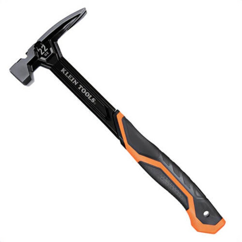 Klein H80922S Smooth Face Steel Hammer, Smooth Face, Steel, Black/Orange, 22 oz