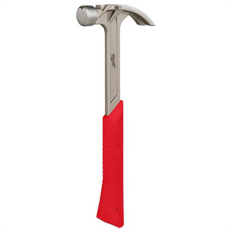 Milwaukee 48-22-9018 Hybrid Claw Hammer, 13.2 in OAL, Smooth Face, 16 oz Head, Anti-Ring Claw