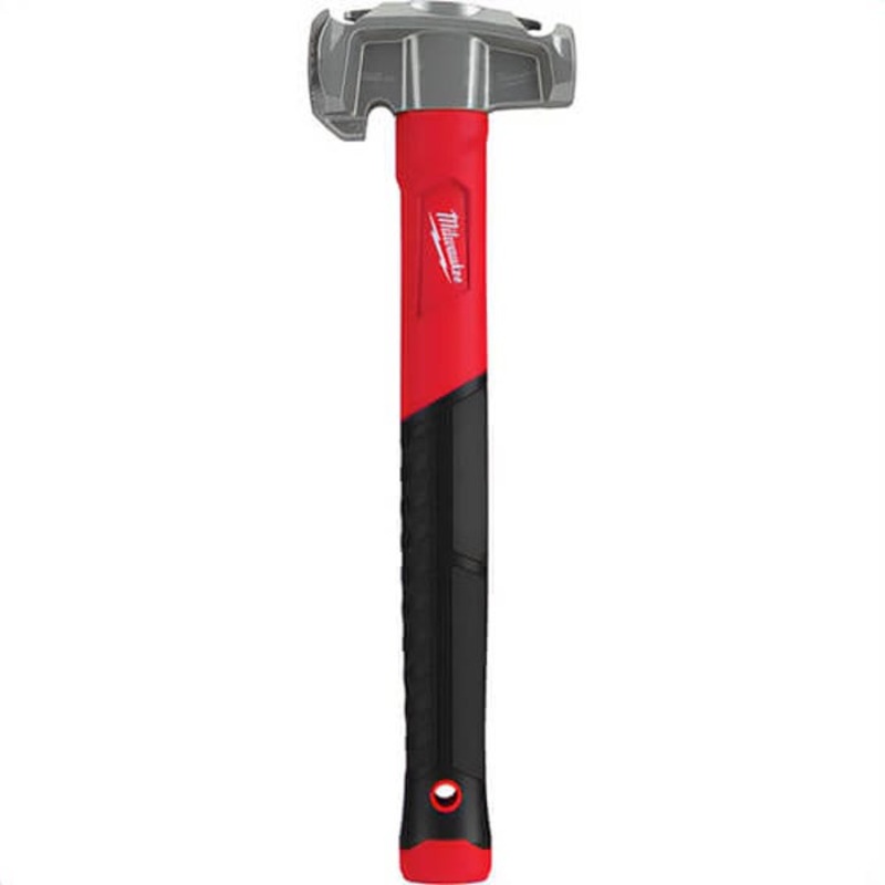Milwaukee 48-22-9040 4-in-1 Lineman's Hammer, 15 in OAL, Smooth/Milled Face, 32 oz Forged Steel Head, Fiberglass Handle