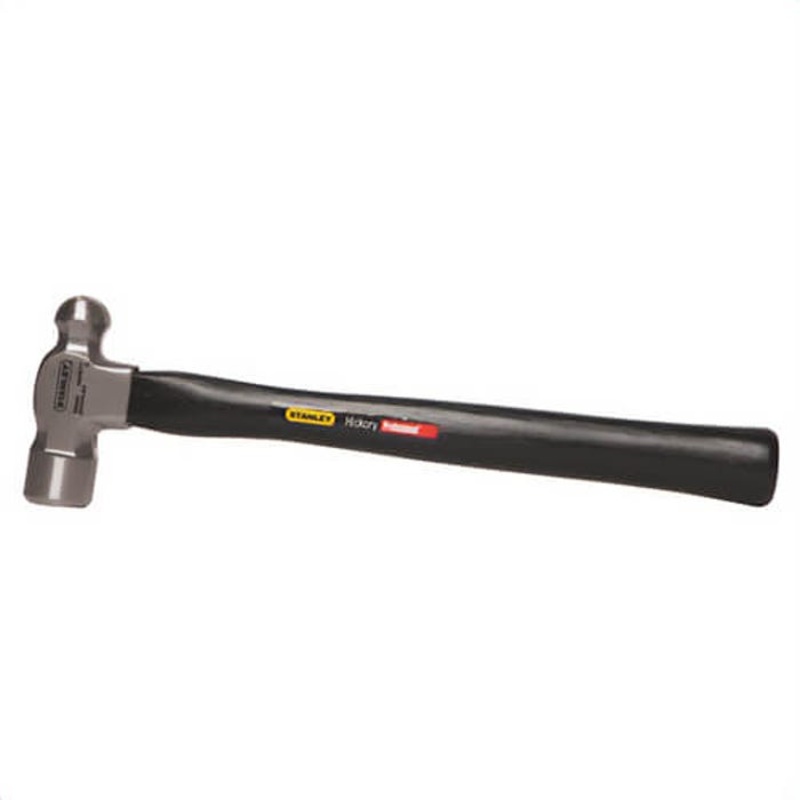Stanley 54-012 Ball Pein Hammer, 13 in OAL, 12 oz Forged High Carbon Steel Head, Hickory Wood Handle